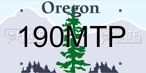 190MTP Oregon License Plate