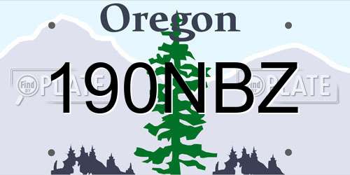 190NBZ Oregon License Plate