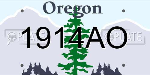 1914AO Oregon License Plate