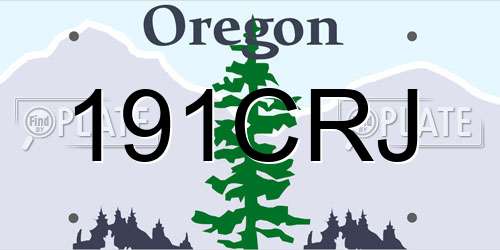 191CRJ Oregon License Plate