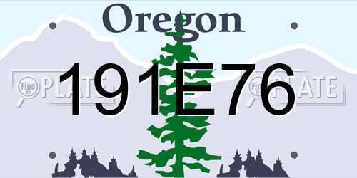 191E76 Oregon License Plate
