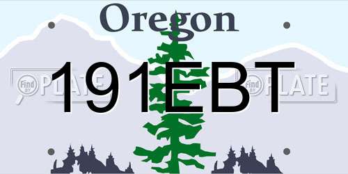 191EBT Oregon License Plate