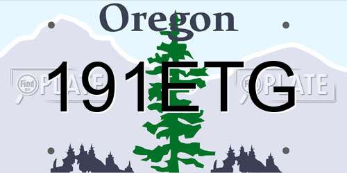 191ETG Oregon License Plate