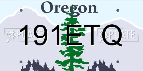 191ETQ Oregon License Plate