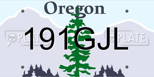 191GJL Oregon License Plate