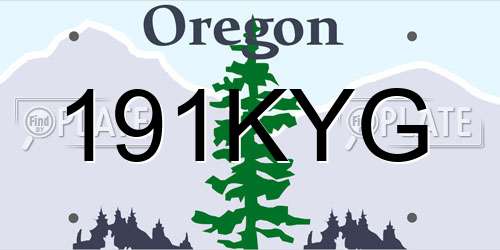 191KYG Oregon License Plate