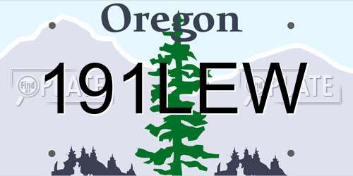 191LEW Oregon License Plate