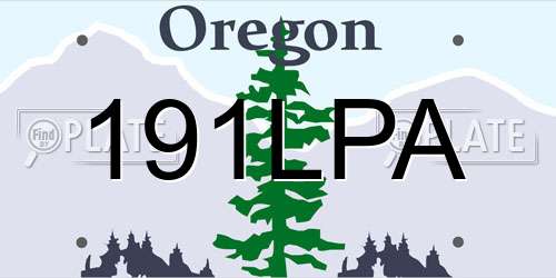 191LPA Oregon License Plate