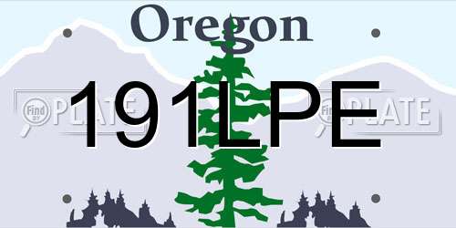 191LPE Oregon License Plate
