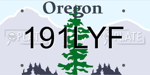 191LYF Oregon License Plate
