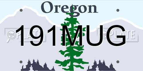 191MUG Oregon License Plate