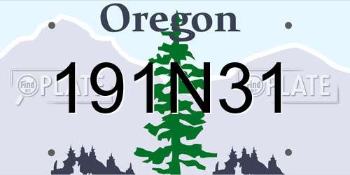 191N31 Oregon License Plate