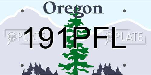 191PFL Oregon License Plate