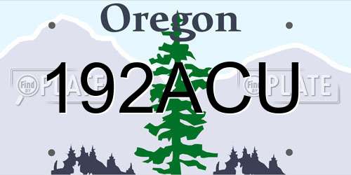 192ACU Oregon License Plate