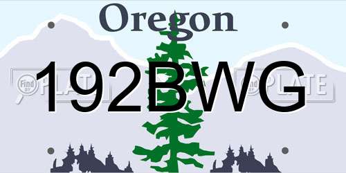 192BWG Oregon License Plate