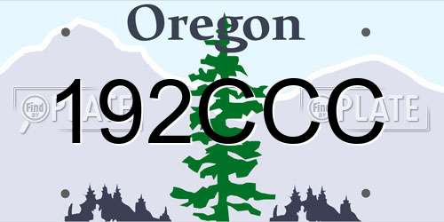 192CCC Oregon License Plate