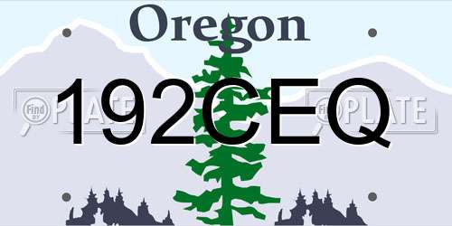 192CEQ Oregon License Plate