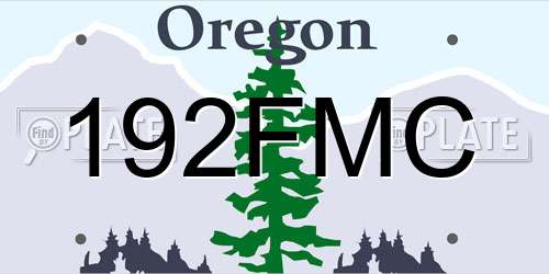 192FMC Oregon License Plate