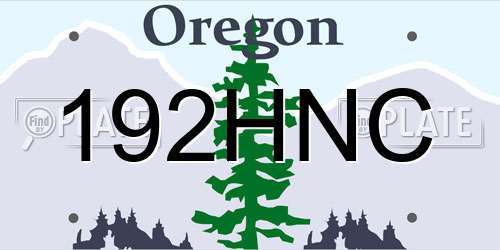 192HNC Oregon License Plate