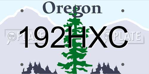 192HXC Oregon License Plate