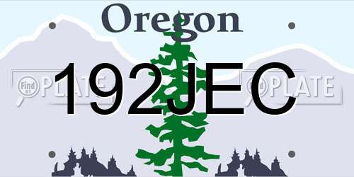 192JEC Oregon License Plate