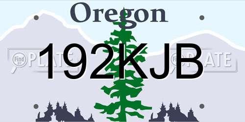 192KJB Oregon License Plate