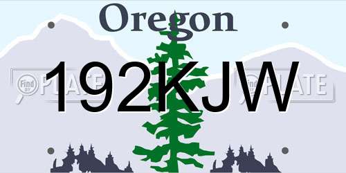 192KJW Oregon License Plate
