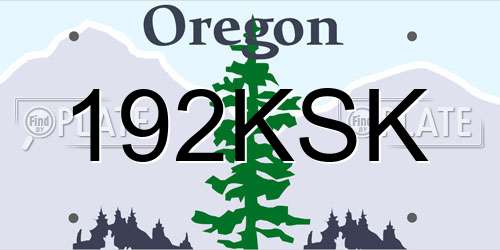192KSK Oregon License Plate