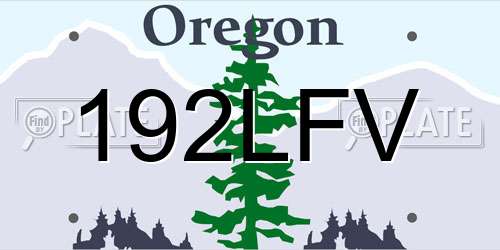 192LFV Oregon License Plate