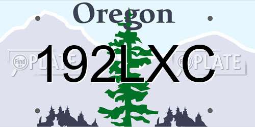 192LXC Oregon License Plate