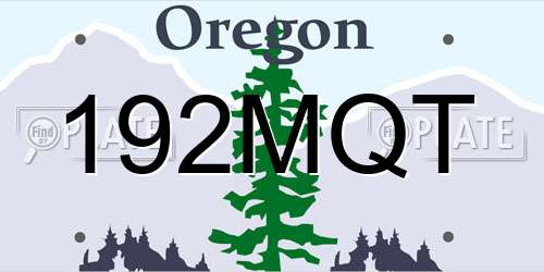 192MQT Oregon License Plate