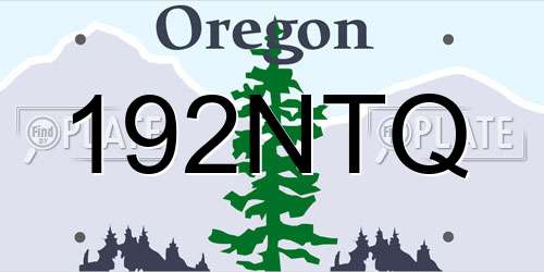 192NTQ Oregon License Plate