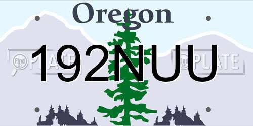 192NUU Oregon License Plate