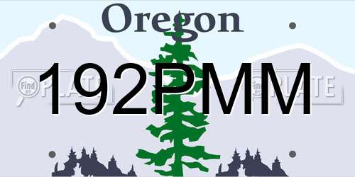 192PMM Oregon License Plate