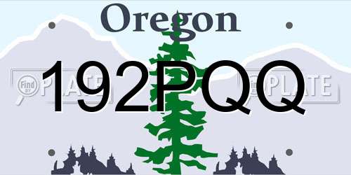 192PQQ Oregon License Plate