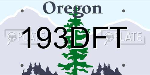 193DFT Oregon License Plate