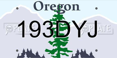193DYJ Oregon License Plate