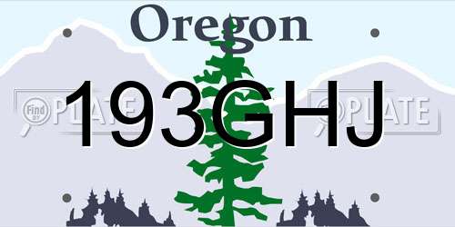 193GHJ Oregon License Plate