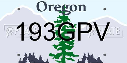 193GPV Oregon License Plate