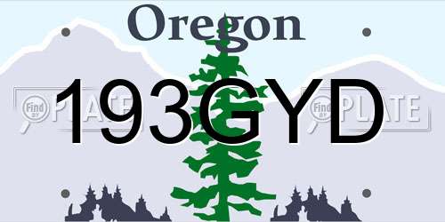 193GYD Oregon License Plate