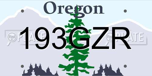 193GZR Oregon License Plate