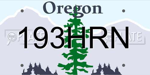 193HRN Oregon License Plate