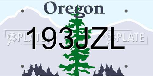 193JZL Oregon License Plate
