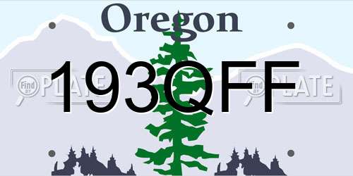193QFF Oregon License Plate