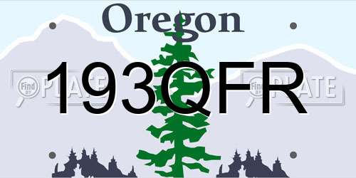 193QFR Oregon License Plate