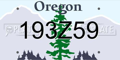 193Z59 Oregon License Plate