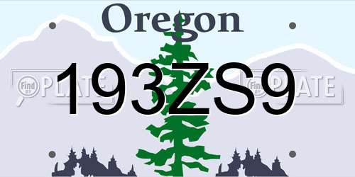 193ZS9 Oregon License Plate
