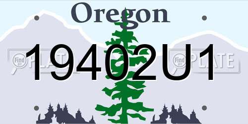 19402U1 Oregon License Plate