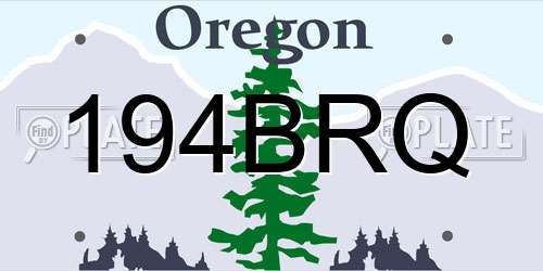 194BRQ Oregon License Plate