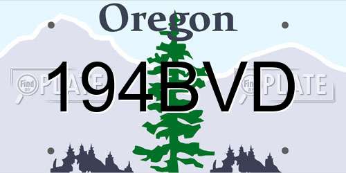 194BVD Oregon License Plate